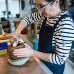 Patricia Shone in her studio 2018